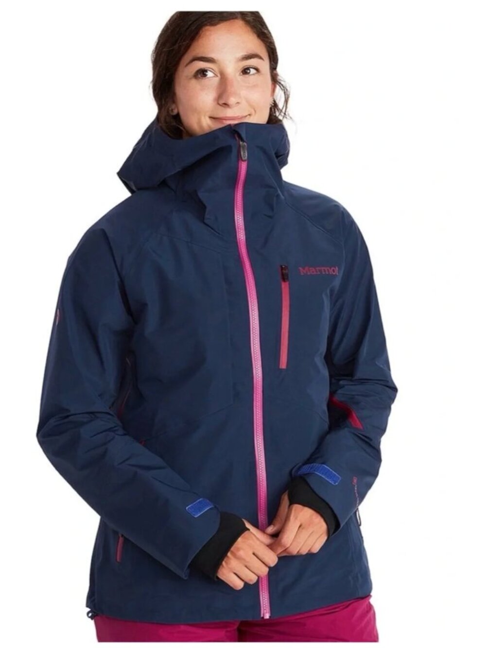 Marmot Women's Lightray Jacket Navy with Pink Accents Sz Large GORE-TEX
